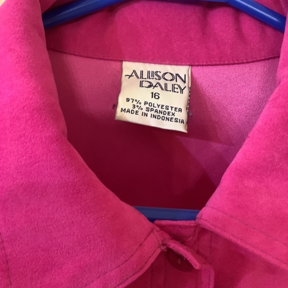 ALLISON DALEY Jacket Shacket long sleeve shirt Size 16 Fuchsia/Pink - Picture 2 of 4